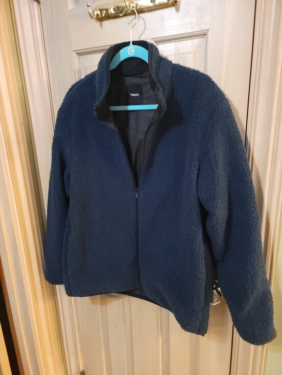 Theory Other - Theory Navy Sherpa Heavier Zip Jacket Mens Sz L